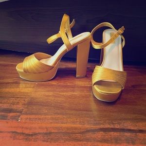 Gold Chunky Heels